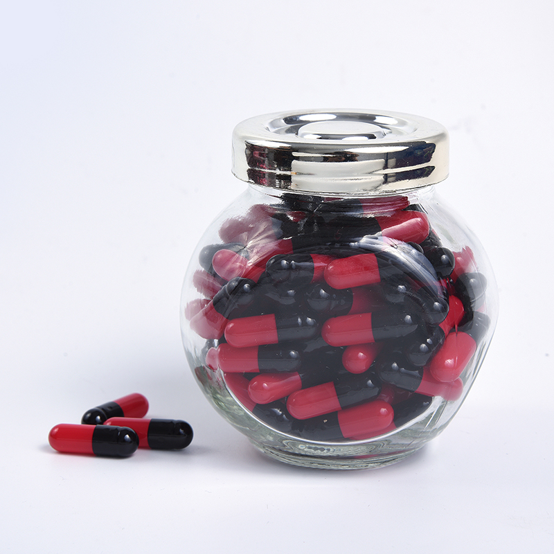 Suppléments noirs et rouges Capsules de gélatine vides