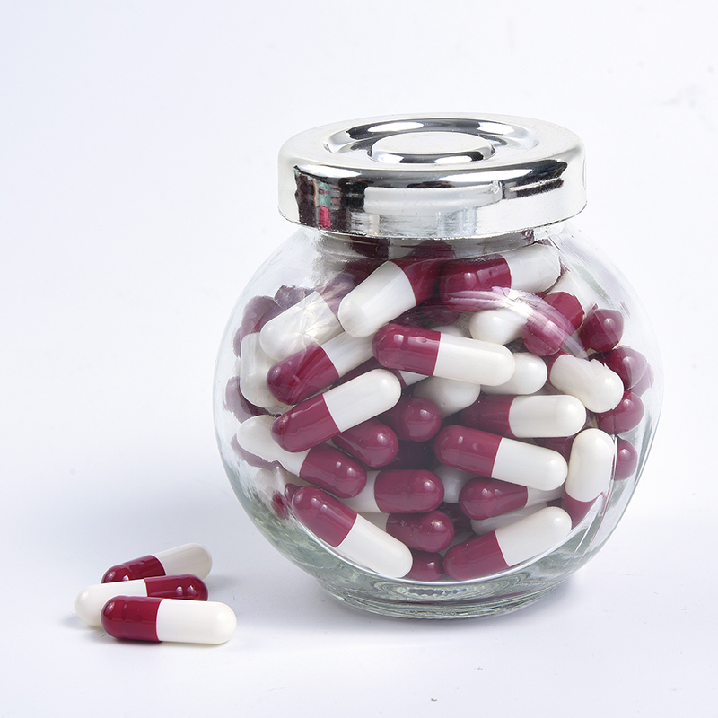 Capsules de gélatine vides non transparentes fuchsia et blanches